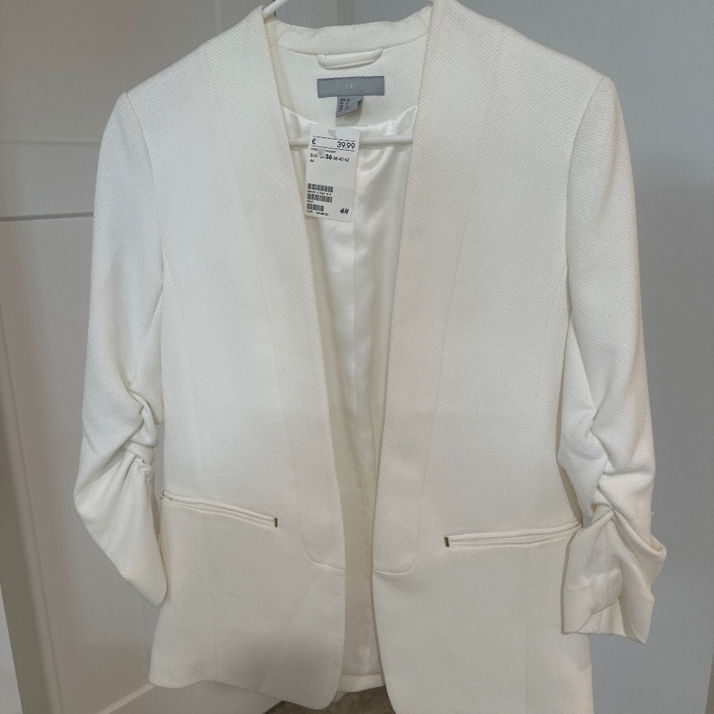 White H&M blazer